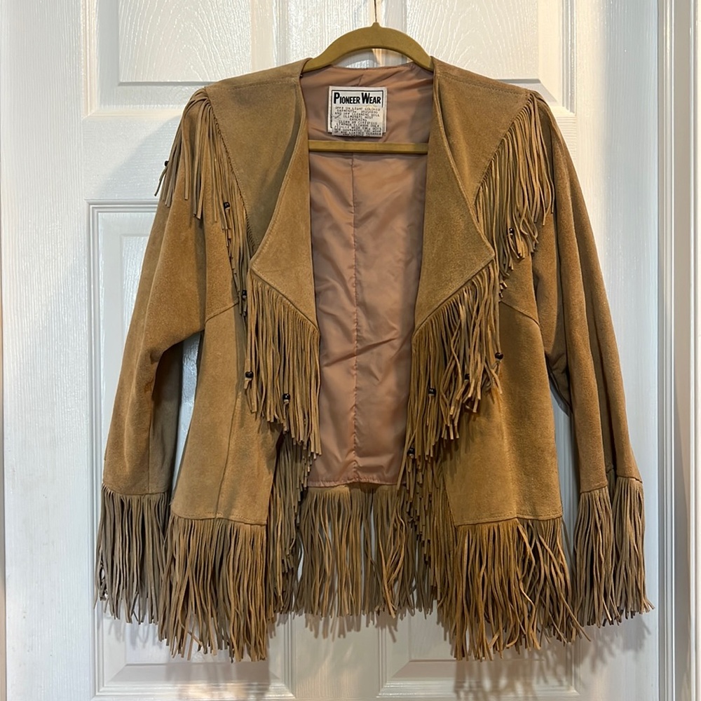 Pioneer Wear Authentic Cowhide Suede Fringe Jacket Western Cowgirl